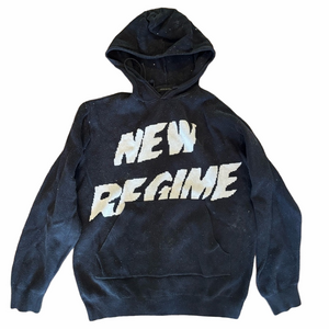 Black Hoodie by Atelier New Regime White Text